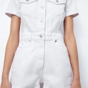 Zara White Denim Romper!!